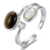 Nhẫn mắt đá nâu 2 lớp Zircon, vòng thép không gỉ, mở thanh lịch, giá 50.600₫ 10