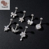 Nhẫn rốn hoa thép không gỉ cho nữ - Khuyên bụng xỏ lỗ bền, COD 39.7k 2