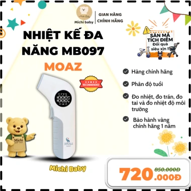 Nhiệt kế hồng ngoại Moaz MB097 - Michi Baby MC759, Bảo hành 12 tháng, Giá ưu đãi 735.000₫