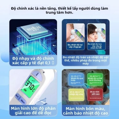 Nhiệt kế y tế sạc lại, đo tai và trán chính xác cho trẻ sơ sinh - Giá ưu đãi 1.41tr