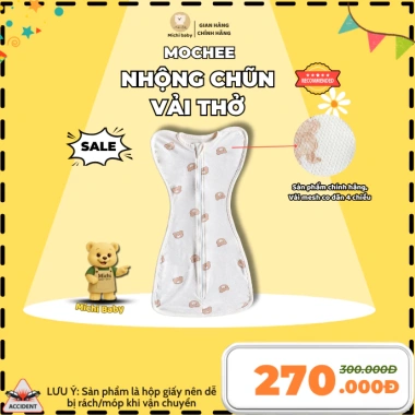 Nhộng Chũn Mesh Mochee Vải Thở Siêu Mềm Co Dãn Giúp Bé Ngủ Sâu - Michi Baby MC552