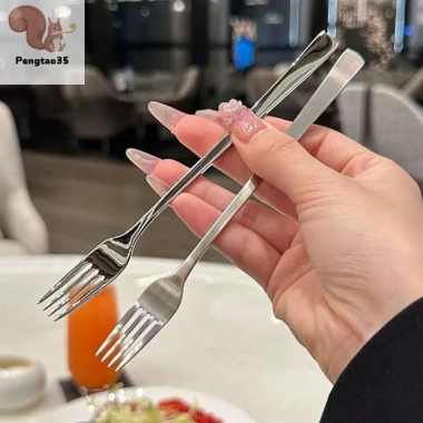 Nĩa ăn tối thép không gỉ + dao kéo Hàn Quốc – salad, tráng miệng, trái cây – COD