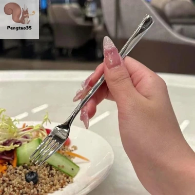 Nĩa ăn tối thép không gỉ + dao kéo Hàn Quốc – salad, tráng miệng, trái cây – COD