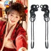 Nơ Bun Head Tóc Giả Hanfu Đuôi Ngựa Xoắn, Kẹp Móng Vuốt Nhẹ, Tóc Nối Dài Tự Nhiên – 178.200₫
