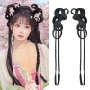 Nơ Bun Head Tóc Giả Hanfu Đuôi Ngựa Xoắn, Kẹp Móng Vuốt Nhẹ, Tóc Nối Dài Tự Nhiên – 178.200₫ 4