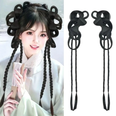 Nơ Bun Head Tóc Giả Hanfu Đuôi Ngựa Xoắn, Kẹp Móng Vuốt Nhẹ, Tóc Nối Dài Tự Nhiên – 178.200₫ 9 Nơ Bun Head Tóc Giả Hanfu Đuôi Ngựa Xoắn, Kẹp Móng Vuốt Nhẹ, Tóc Nối Dài Tự Nhiên – 178.200₫ 9