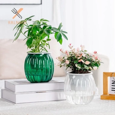 Nồi Hoa Hình Bí Ngô Nhựa Trong Suốt Dày - Đồ Trang Trí Bàn, Giá Chỉ 23.650 VND