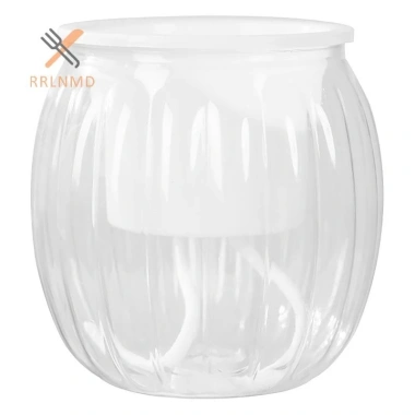 Nồi Hoa Hình Bí Ngô Nhựa Trong Suốt Dày - Đồ Trang Trí Bàn, Giá Chỉ 23.650 VND