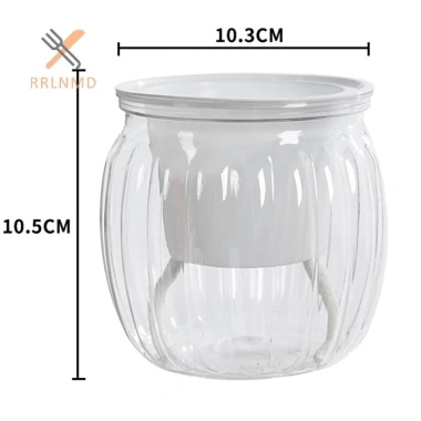Nồi Hoa Hình Bí Ngô Nhựa Trong Suốt Dày - Đồ Trang Trí Bàn, Giá Chỉ 23.650 VND