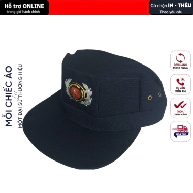 Nón bảo vệ Mũ Vệ Sĩ 08 loại mềm kèm sao và cành tùng Giá chỉ 60.000đ