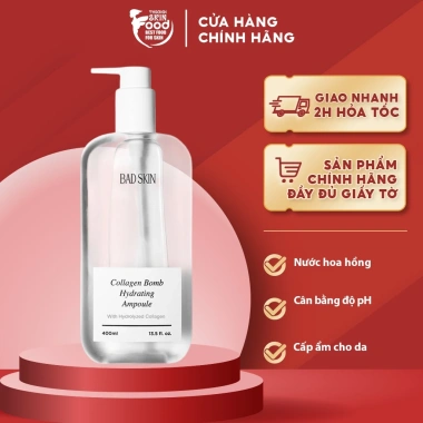 Nước Hoa Hồng BADSKIN Collagen Bomb 400ml - Dưỡng ẩm sâu, làm sáng da, giá 319.000đ ThegioiSkinfood