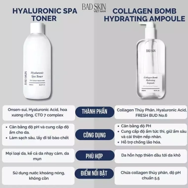 Nước Hoa Hồng BADSKIN Collagen Bomb 400ml - Dưỡng ẩm sâu, làm sáng da, giá 319.000đ ThegioiSkinfood 3 Nước Hoa Hồng BADSKIN Collagen Bomb 400ml - Dưỡng ẩm sâu, làm sáng da, giá 319.000đ ThegioiSkinfood 3