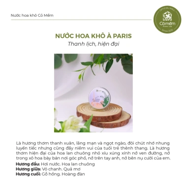 Nước hoa khô thiên nhiên Paris - Hương lan chuông, mơ chín, cỏ mềm 10g, tặng túi vải nhỏ - Thanh lịch, giá ưu đãi 206k 3 Nước hoa khô thiên nhiên Paris - Hương lan chuông, mơ chín, cỏ mềm 10g, tặng túi vải nhỏ - Thanh lịch, giá ưu đãi 206k 3