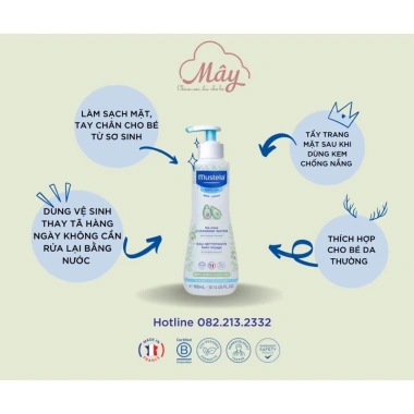 Nước làm sạch Mustela Micellaire cho bé sơ sinh - Vệ sinh mặt, body, thay tã, giá ưu đãi 350.000đ 6 Nước làm sạch Mustela Micellaire cho bé sơ sinh - Vệ sinh mặt, body, thay tã, giá ưu đãi 350.000đ 6