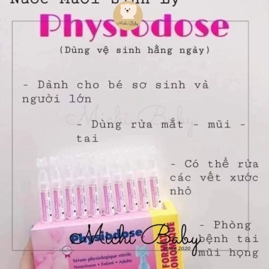 Nước muối sinh lý Physiodose hồng vàng xanh Pháp an toàn Michi Baby MC118 170.000đ 8
