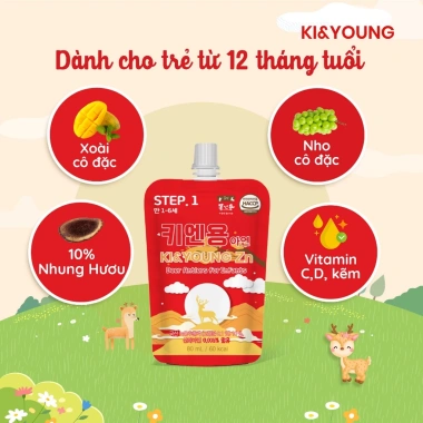 Nước nhung hươu Ki&Young cho bé 1 tuổi, vị ngọt, đóng túi tiện lợi 33.000 VND 8