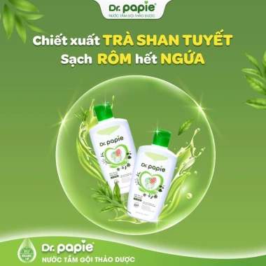 Nước tắm gội thảo dược Dr.Papie bé 230ml/500ml - Dưỡng ẩm, dịu nhẹ, giá chỉ 140k