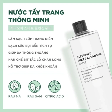 Nước Tẩy Trang Caryophy Smart Cleansing Water 500ml - Dành cho Da Dầu Mụn, Làm Dịu, Làm Sạch Sâu, Giá Ưu Đãi 303.000đ 7 Nước Tẩy Trang Caryophy Smart Cleansing Water 500ml - Dành cho Da Dầu Mụn, Làm Dịu, Làm Sạch Sâu, Giá Ưu Đãi 303.000đ 7