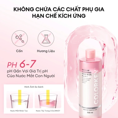 Nước Tẩy Trang COLORKEY Micellar In Oil All-In-1 100ml/500ml - Sạch Da, Không Dầu, Chính Hãng 149.000₫ 5 Nước Tẩy Trang COLORKEY Micellar In Oil All-In-1 100ml/500ml - Sạch Da, Không Dầu, Chính Hãng 149.000₫ 5