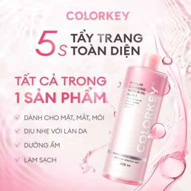 Nước Tẩy Trang COLORKEY Micellar In Oil All-In-1 100ml/500ml - Sạch Da, Không Dầu, Chính Hãng 149.000₫ 6 Nước Tẩy Trang COLORKEY Micellar In Oil All-In-1 100ml/500ml - Sạch Da, Không Dầu, Chính Hãng 149.000₫ 6