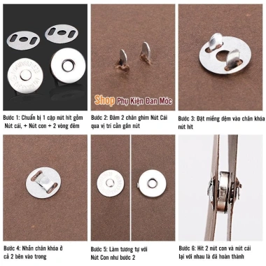 Nút hít chân ghim nam châm - Phụ kiện túi ví bền bỉ, siêu nhẹ, chỉ 10.000đ 3