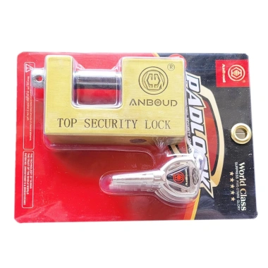 Ổ khóa Cầu Ngang Padlock Anboud E9-90 Vàng đồng chống cắt - 4 chìa khóa - 235.000₫