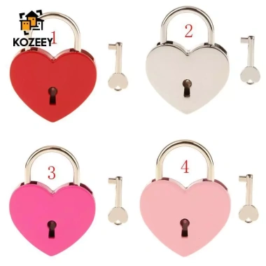 Ổ khóa đồng thau KOZEEY hình trái tim – bảo vệ hành lý, vali, trang sức, khóa hộp, có chìa khóa, giá ưu đãi 57.200₫