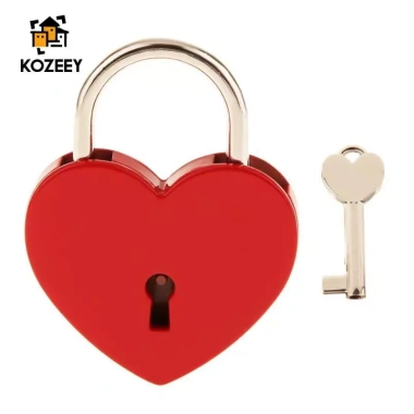 Ổ khóa đồng thau KOZEEY hình trái tim – bảo vệ hành lý, vali, trang sức, khóa hộp, có chìa khóa, giá ưu đãi 57.200₫