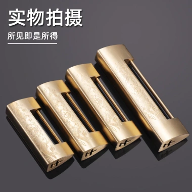 Ổ khóa đồng thau trang trí khắc cổ Trung Quốc - Khóa tủ kiểu cũ mở bên hông, sưu tập thủ công 5VWJ 5