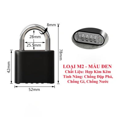 Ổ khoá số cao cấp, khóa mật khẩu, chống đập, chống nước - Giá ưu đãi 92.829 VND