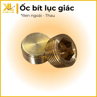 Ốc Bít Ren Ngoài Thau - Nắp Bít Lục Giác Đồng Khí Nén, Tiết kiệm không gian, 21.850 VND