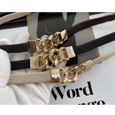 OFF WHITE Thắt Lưng Nữ Co Giãn Khóa Kim Loại - Thời Trang Sang Trọng, Giá 54.798₫