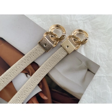 OFF WHITE Thắt Lưng Nữ Co Giãn Khóa Kim Loại - Thời Trang Sang Trọng, Giá 54.798₫