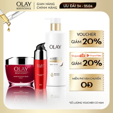 Olay Sữa Dưỡng Thể Sáng Da + Tinh Chất Ngừa Lão Hóa 50ml + Kem Dưỡng Ngày Đêm 50g - 1.005.900₫