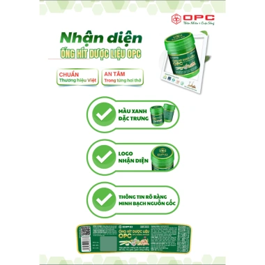Ống hít dược liệu OPC 5g - Giải cảm, thông mũi, thư giãn, giảm căng thẳng, giá chỉ 91.000 VND