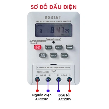 Ông Tắc Hẹn Giờ Tự Động KG316T 30A 220V LWR Tắt Mở Tự Động Giá 60.000đ