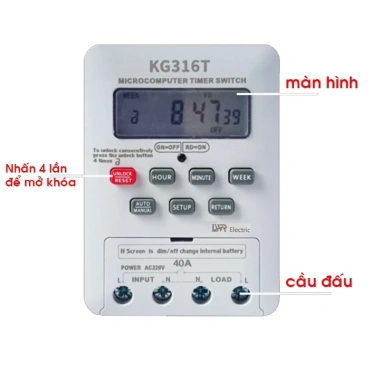 Ông Tắc Hẹn Giờ Tự Động KG316T 30A 220V LWR Tắt Mở Tự Động Giá 60.000đ