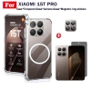 Ốp điện thoại chống sốc TPU trong suốt Xiaomi 15T Pro có thanh sạc không dây từ tính cho Xiaomi 15T Kính cường lực bảo mật chống gián điệp + Phim ống kính