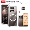 Ốp điện thoại chống sốc TPU trong suốt Xiaomi 15T Pro có thanh sạc không dây từ tính cho Xiaomi 15T Kính cường lực bảo mật chống gián điệp + Phim ống kính 2