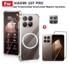 Ốp điện thoại chống sốc TPU trong suốt Xiaomi 15T Pro có thanh sạc không dây từ tính cho Xiaomi 15T Kính cường lực bảo mật chống gián điệp + Phim ống kính 3