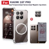 Ốp điện thoại chống sốc TPU trong suốt Xiaomi 15T Pro có thanh sạc không dây từ tính cho Xiaomi 15T Kính cường lực bảo mật chống gián điệp + Phim ống kính 5