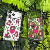 Ốp điện thoại sạc từ tính không dây hình gấu dâu cho iPhone 11‑17 Pro Max, acrylic trong suốt, chống sốc
