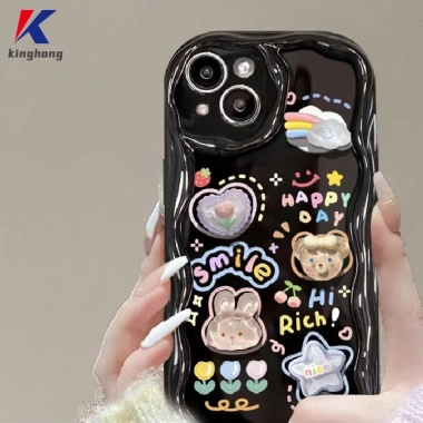 Ốp điện thoại viền cong 3D Gấu Thỏ cho OPPO A17, A16, A57, A77, A95 - Giá chỉ 68.800₫