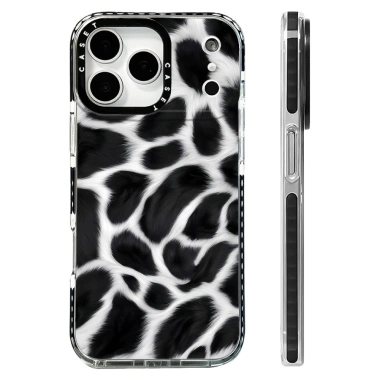 Ốp lưng iPhone 12-17 Pro Max và 17 AIR, họa tiết trắng-đen, silicone mềm, sạc không dây từ tính, chống sốc