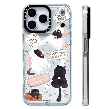 Ốp Lưng iPhone 12‑17 Mềm Trong Suốt, Mèo Đen Dễ Thương, Chống Sốc, Sạc Không Dây - 117.720₫