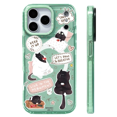 Ốp Lưng iPhone 12‑17 Mềm Trong Suốt, Mèo Đen Dễ Thương, Chống Sốc, Sạc Không Dây - 117.720₫