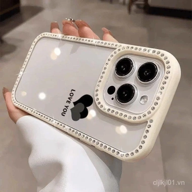 Ốp lưng iPhone đa năng Trái Tim trong Tiếng Anh Chống vân tay PGZS cho iPhone 11 12 13 14 15 16 Pro Max 3