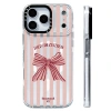 Ốp Lưng Nơ Sọc Hồng Silicone, Sạc Không Dây, Tương Thích iPhone 12‑17 Pro Max, Chống Sốc 2