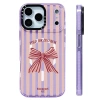 Ốp Lưng Nơ Sọc Hồng Silicone, Sạc Không Dây, Tương Thích iPhone 12‑17 Pro Max, Chống Sốc 6