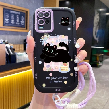 Ốp Lưng OPPO A54 4G Case Mèo Đáng Yêu Có Dây Lanyard - Giá chỉ 44.400₫